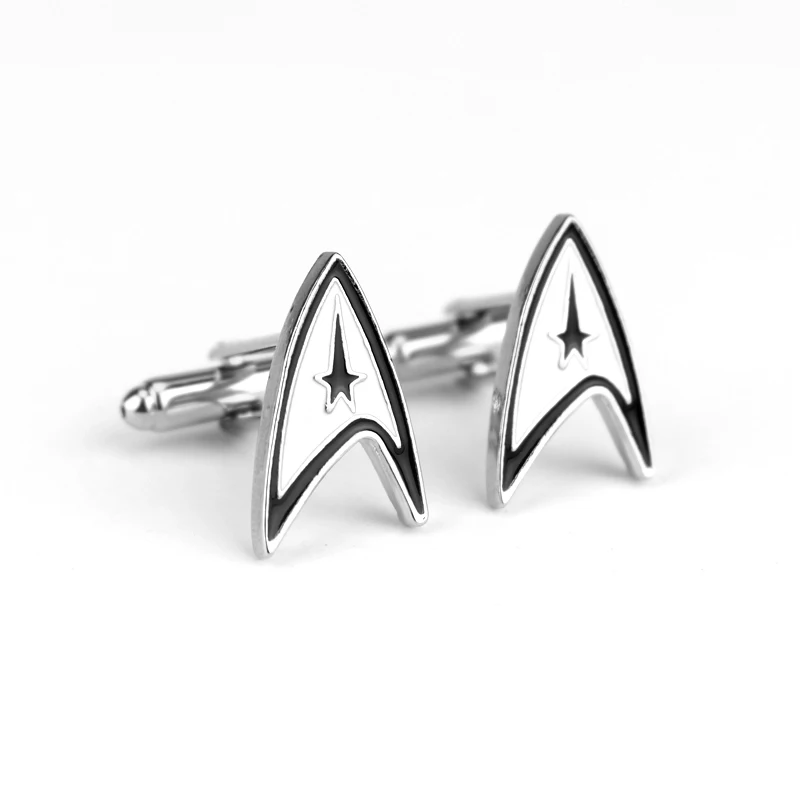 

Popular Movie Fashion Jewelry Silver Plated Stars Trekking Cufflinks High Quality Men and Women Jewelry Cufflinks