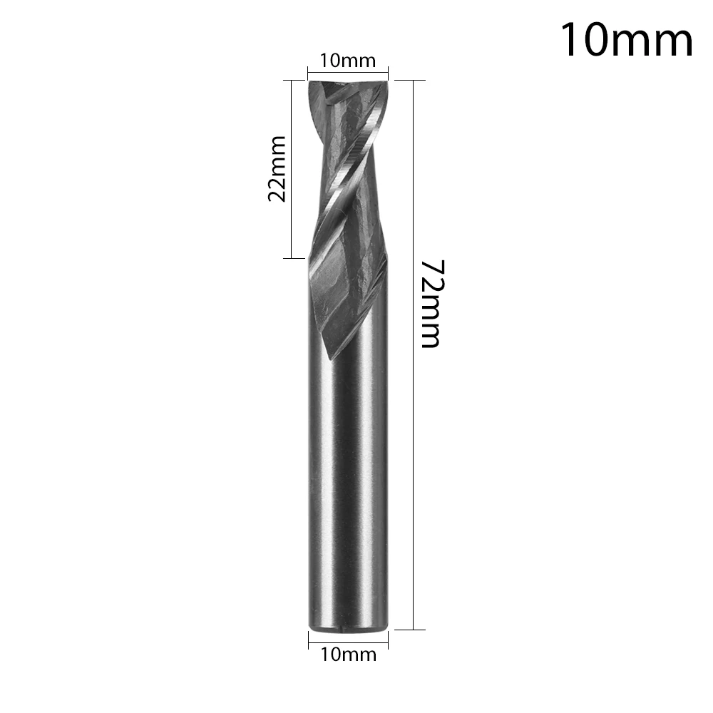 Enhanced Carbide Milling Cutter - 2 Flute Straight Shank End Router Bit, HRC65 Stainless Steel