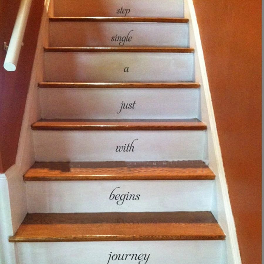 Home stair decal stairway vinyl decal home decor wall lettering words quotes C3101