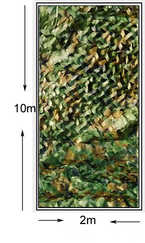 Камуфляжная сетка для кемпинга, 2X3 м, 3X5 м, 4X5 м, 2X7 м, камуфляжная сетка для лесных джунглей, для охоты, стрельбы, рыбалки, укрытие, скрытие сетки - Цвет: 2x10  forest camou