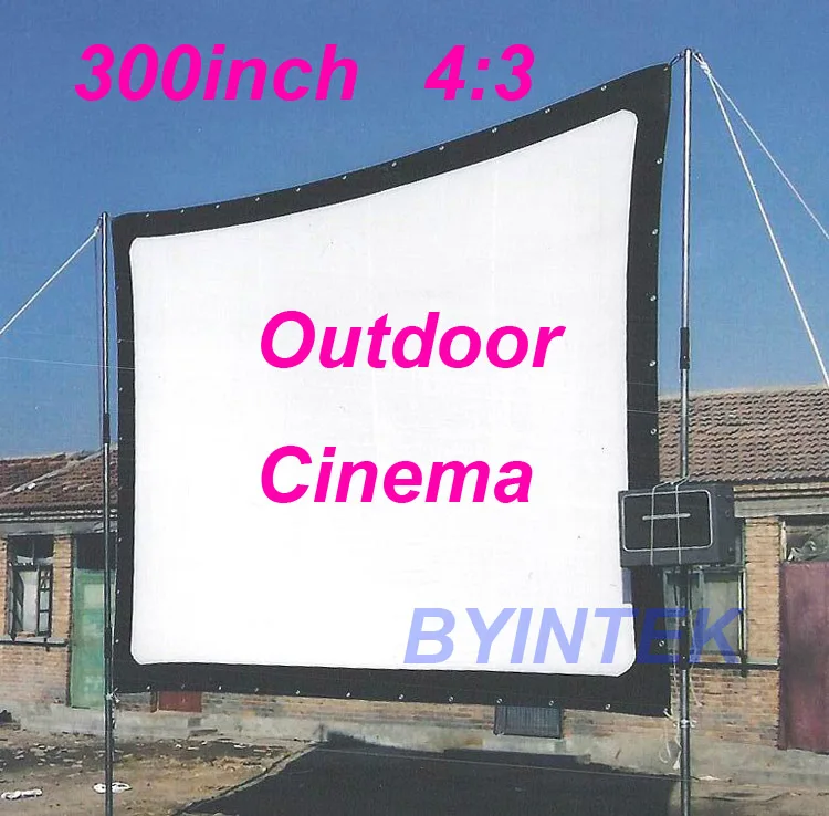 

Big Discount Home Theater 300inch 4:3 Projection HD Video Projector Simple Cinema Screen with holes Portable for outdoor