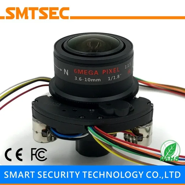 3.6 10 mm CCTV Motorized Zoom Lens F1.5 P Iris &IR Cut 1/1.8" Megapixel