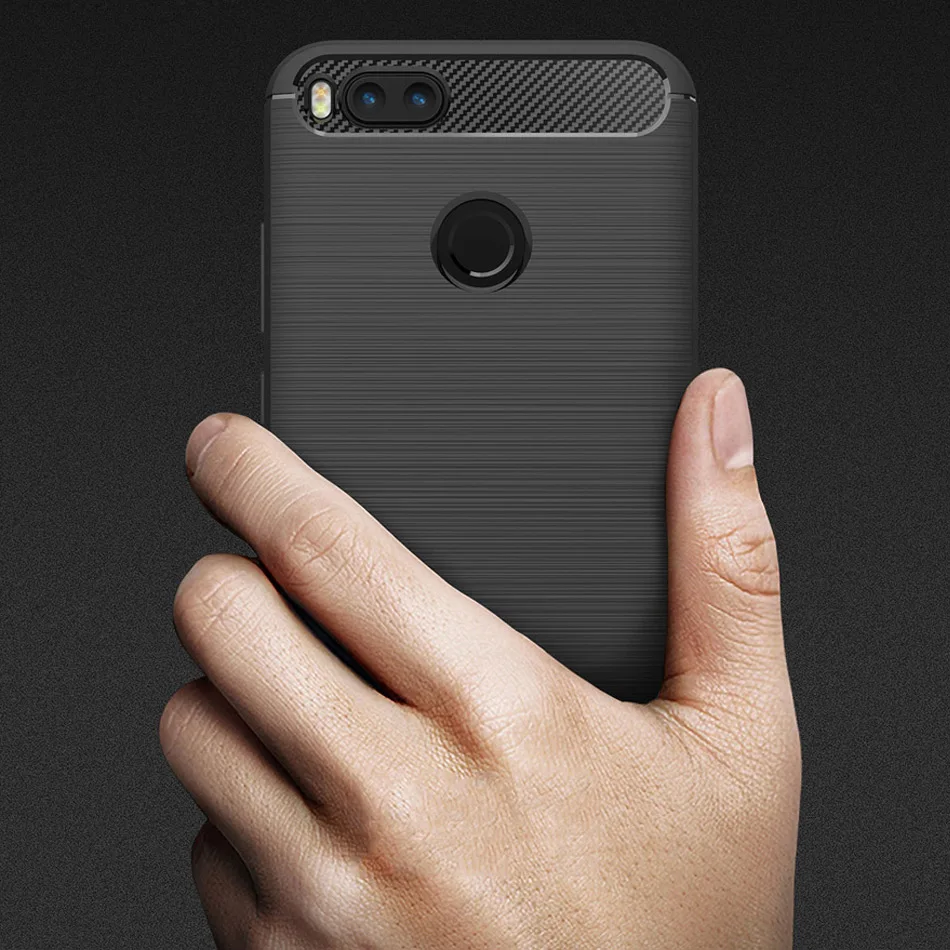 Kolpler soft TPU phone Case For Xiaomi Mi 5X A1 case Fiber Carbon Anti-knock cover bumper on for MiA1 capa | Мобильные телефоны и