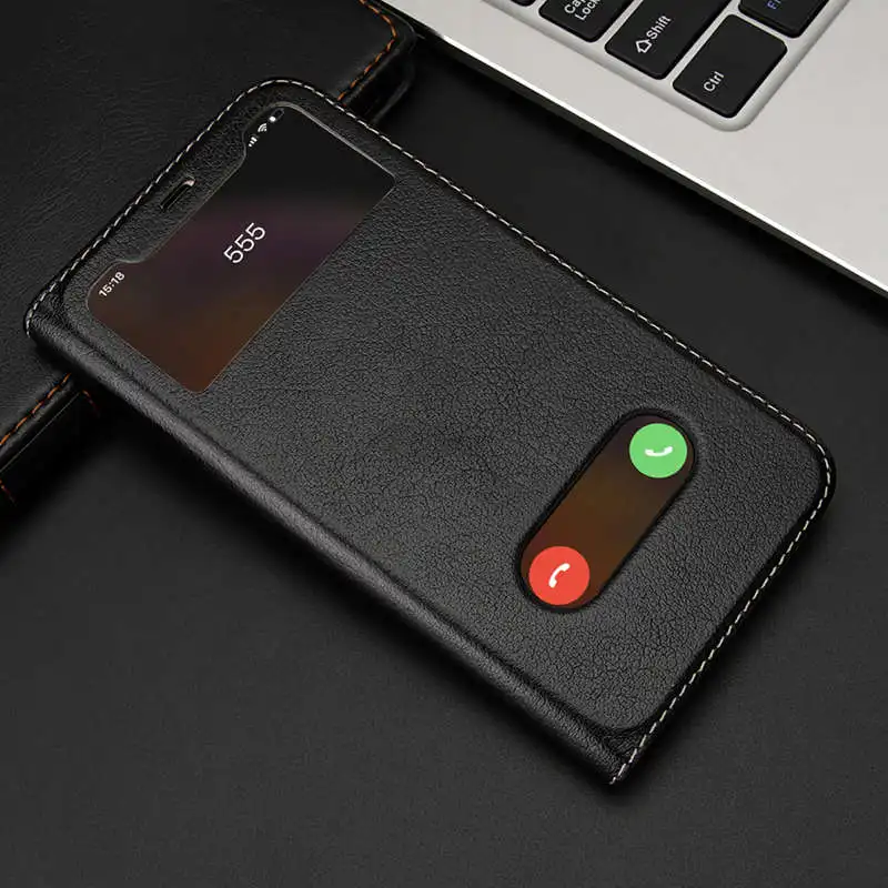 

Window View For Iphone XS Max Case Genuine Leather Case For Iphone XR Cover Magnetic Coque For Iphone XS Max Flip Case Fundas