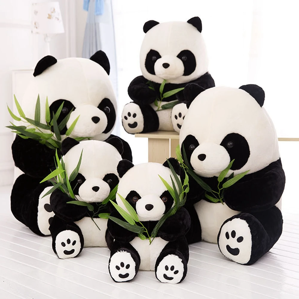 

1pcs 9/10/12/16cm Lovely Stuffed Kid Animal Soft Plush Panda Kneeling Sitting Bear Present Doll Toy Birthday Christmas Gift