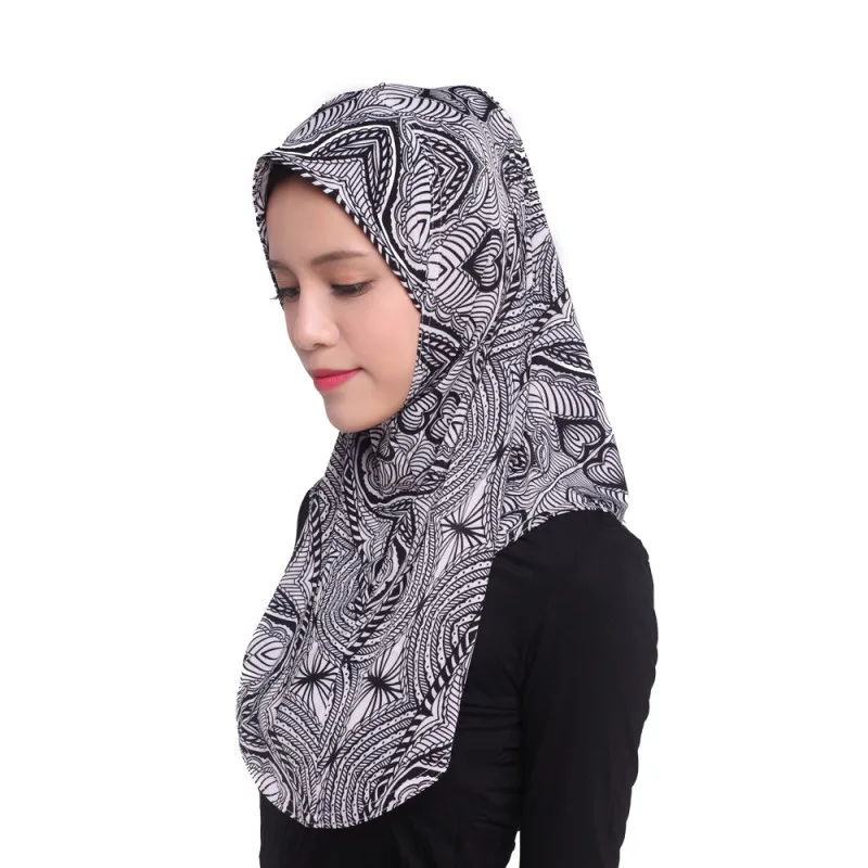 Стильные мусульманские, исламские женщины с полным покрытием, хиджаб, внутренняя Кепка, головной убор, шаль, мягкий шарф - Цвет: black B1