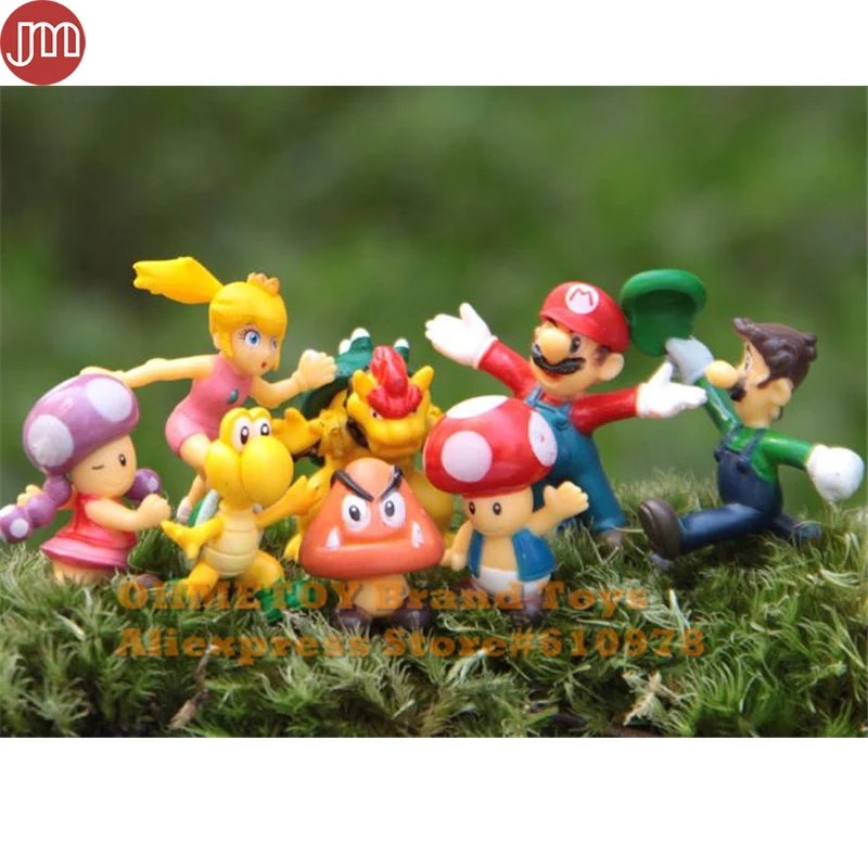 OHMETOY 8PCS Super Mario Toys Koopa Luigi Toad Troopa
