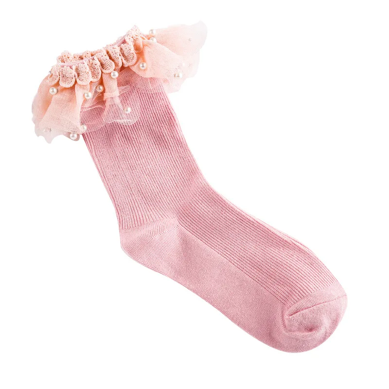 [WPLOIKJD] Японский Harajuku жемчужная принцесса милые кружевные носки женские кучи креативные носки шелковые Skarpetki Meias Femme