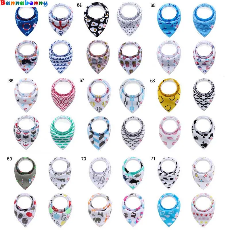 

2019 Newest 20 design 4 pcs/set ins burp baby bibs saliva towel Arrow animal cartoon cloths triangle cotton bandana accessories