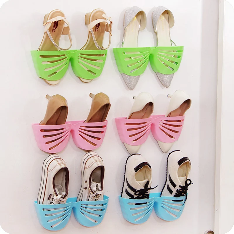 1pc Creative 3D Butterfly Shoe Rack Wall Hanging Shoe Storage Rack