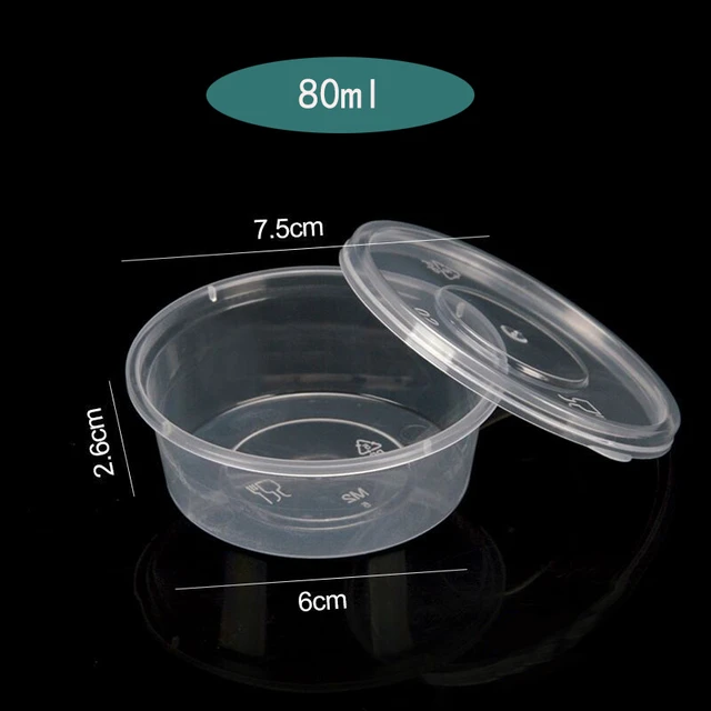 10 個 80 ミリリットル使い捨て Pp 醤油カップ透明なプラスチック Chutney カップ蓋スライム保存容器ボックスキッチンオーガナイザーケース Aliexpress Mobile