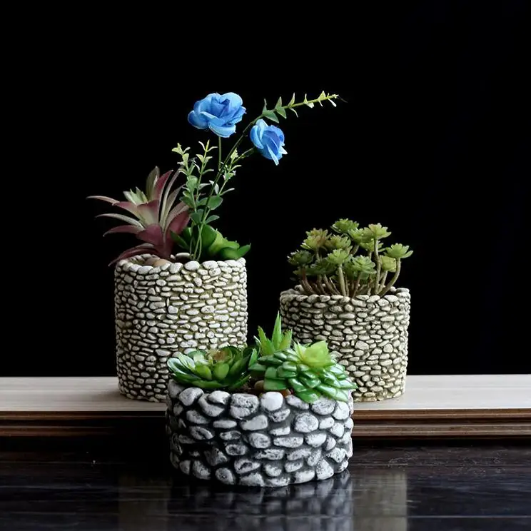 Силиконовые MOLLD цементный камень мульти-мясо Цветочные настольные горшки 3D форма для вазы бетонные формы кашпо из цемента украшения дома