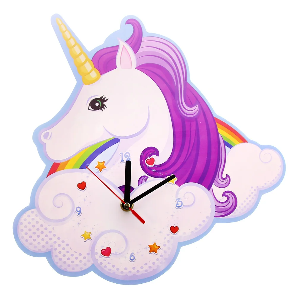 

Unicorn Wall Clock Unicorn and Rainbow Decor Magic Clock Creative Art Wall Decoration Time Clock For Kids Girls Her