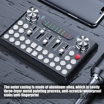 

Mobile Dual Live F9 Sound Card Electric / Diacritical 18 Sound Effects Live Bluetooth Microphone Mixer for Mobile Computer Audio