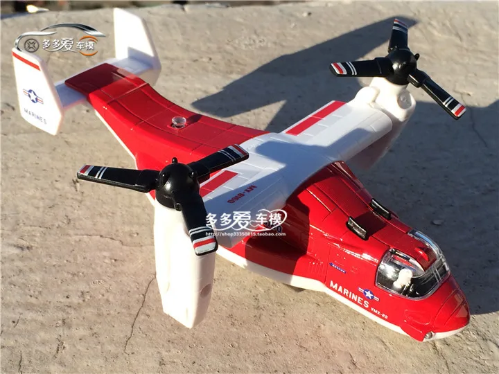 Высокая имитация 1: 64 сплав модель самолета Металл V22 Osprey транспортный самолет оттягивающийся мигающая детская музыкальная игрушка