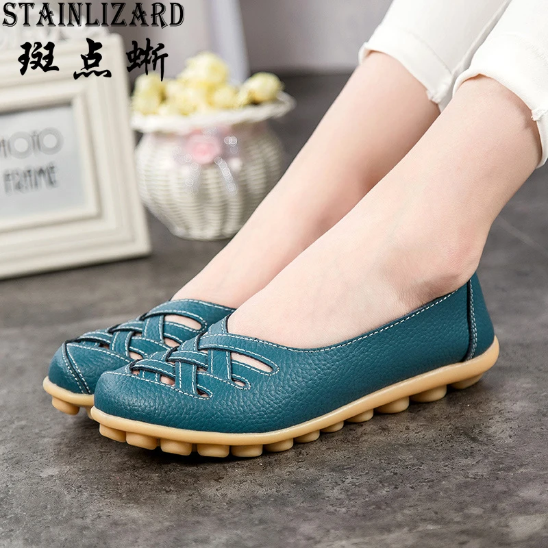 2018 Fashion Real Leather Women Flats Moccasins Comfortable Summer Ladies Shoes Cut-outs Loafers Woman Casual Shoes ST181 2018 Fashion Real Leather Women Flats Moccasins Comfortable Summer Ladies Shoes Cut-outs Loafers Woman Casual Shoes ST181