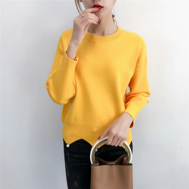 New Womens Sweaters Fall 2018 Winter Basic Base Short Ribbed Long Sleeve Top Jumpers Femme Pullover Sweater Knitwear Tops | Женская