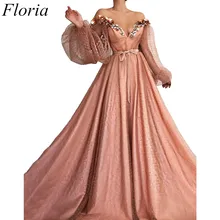 Новое поступление, винтажные Соблазнительные вечерние платья в Дубае, длинные тюлевые рукава с v-образным вырезом, с открытыми плечами, с бисером, вечерние платья для выпускного вечера