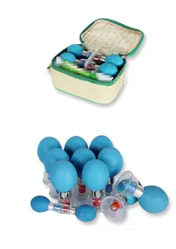 

Silver 12 Cup HACI Magnetic Acupressure Suction Cupping Set Vacuum Acupuncture Massager Magnetic Therapy Moxibustion HealthCare