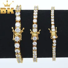 Роскошный женский мужской браслет из Кубического Циркония Круглый Кристалл AAA CZ теннисная Ссылка наручные браслеты модные ювелирные изделия Прямая