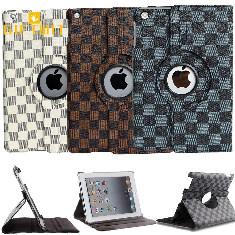 

Case For iPad Mini 4 Coque Funda Grid Plaid 360 Rotating Multi-Angle Viewing PU Leather Smart Stand Tablet Cover Auto Sleep Wake