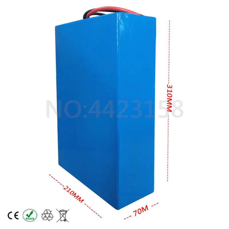 Top Free Customs Duty E-Bike Battery 48V 35AH High Power 1500W Lithium Battery Pack for 48V Electric Bike with 54.6V Charger 30A BMS 3