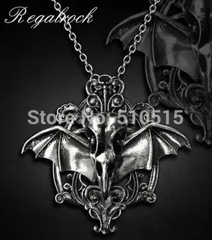 

Regalrock Crow Funeral Raven Necklace 3D Bird Skull Pendant Victoria Fashion Hot Charm Punk