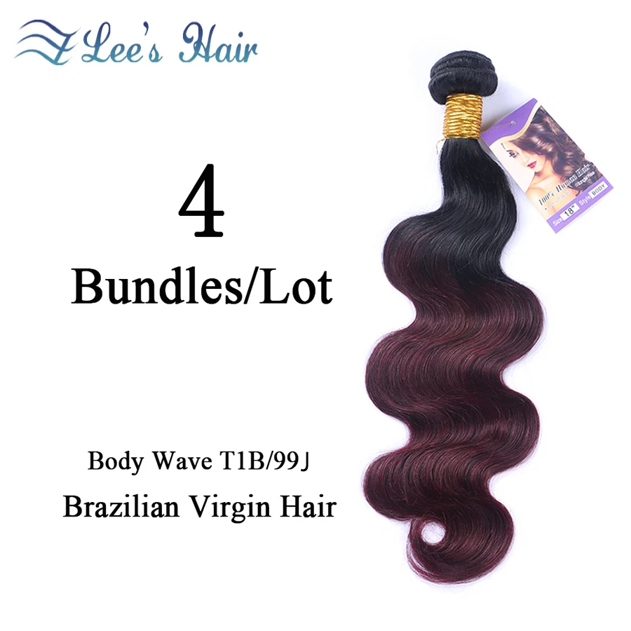 

8A Ombre Brazilian Hair 4Bundles of Virgin Brazilian Hair Body Wave Brazilian Hair Weave Bundles Ombre Hair Weft Ombre Bundles