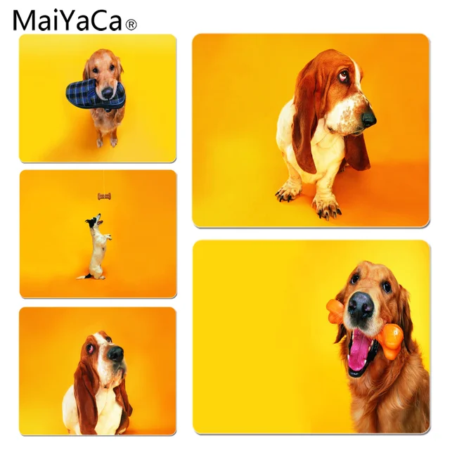 maiyaca non slip pc dog on orange background gamer play mats