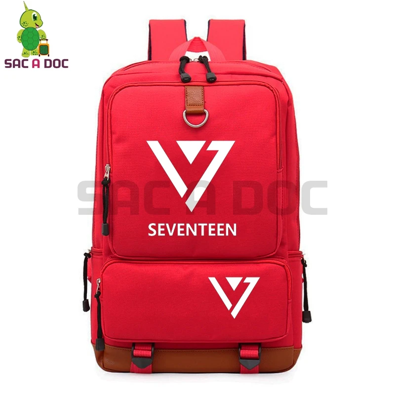 

Kpop Seventeen Backpack Pop S.COUPS The 8 Printed Canvas Backpack High School Students Book Bags Women Men Fashion Travel Bags