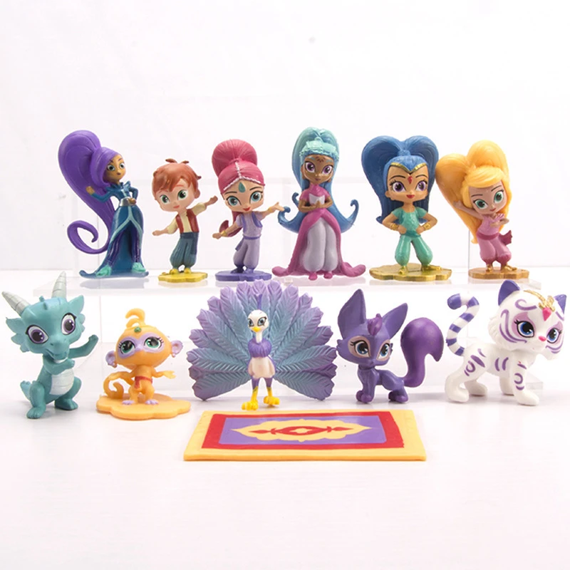 Jouets Figurines D Action Pour Filles 12 Pieces Samira Tigre Naal Singe Dragon Mignon Brillant Decor De Gateau D Anniversaire Pour Filles Aliexpress