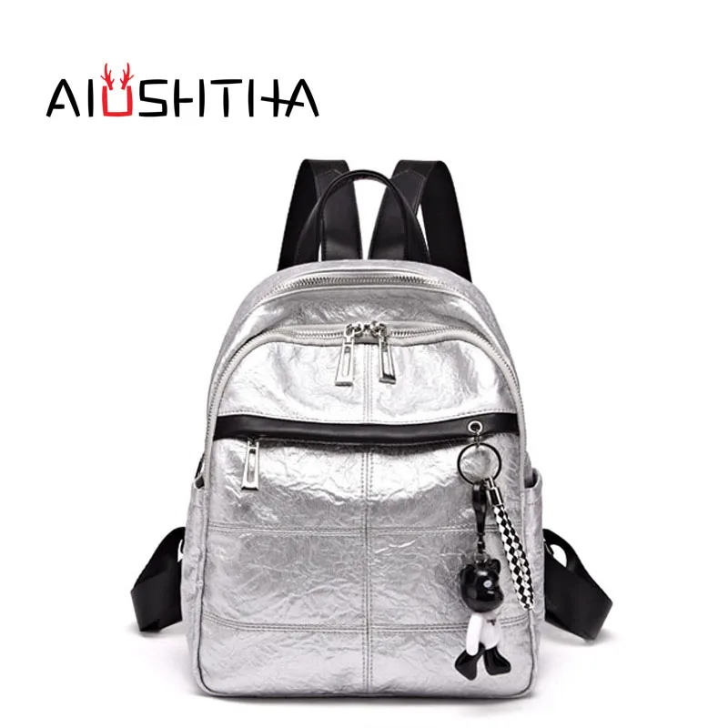 

Genuine Leather Women Backpack Back Pack Bag Bookbag Ladies Girls Vintage Famous Brand Korean Fashion Laptop Anti Theft Backpack
