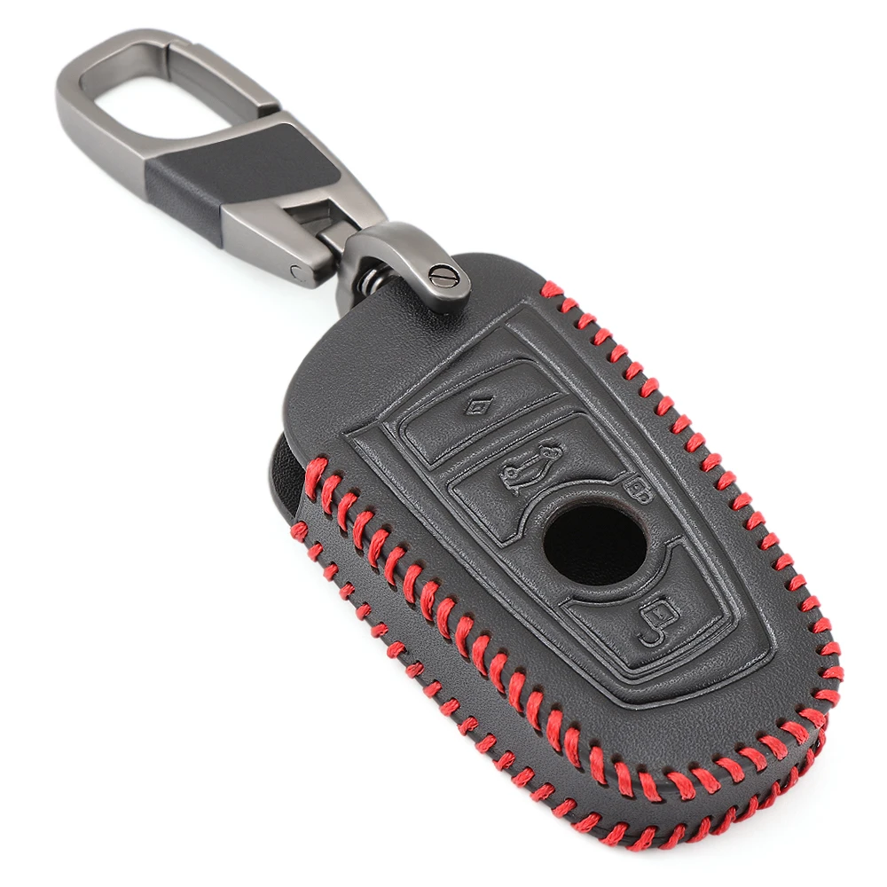 RIMIDI Black Genuine Leather Key fob Cover Case Wallet For BMW M1 M2 M3 ...