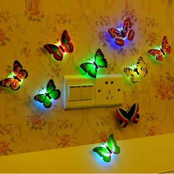 

Beautiful Butterfly LED Luminous Light Lamp with Suction pad Glow in the Dark Butterfly Toys for Children Girls Room Decoration