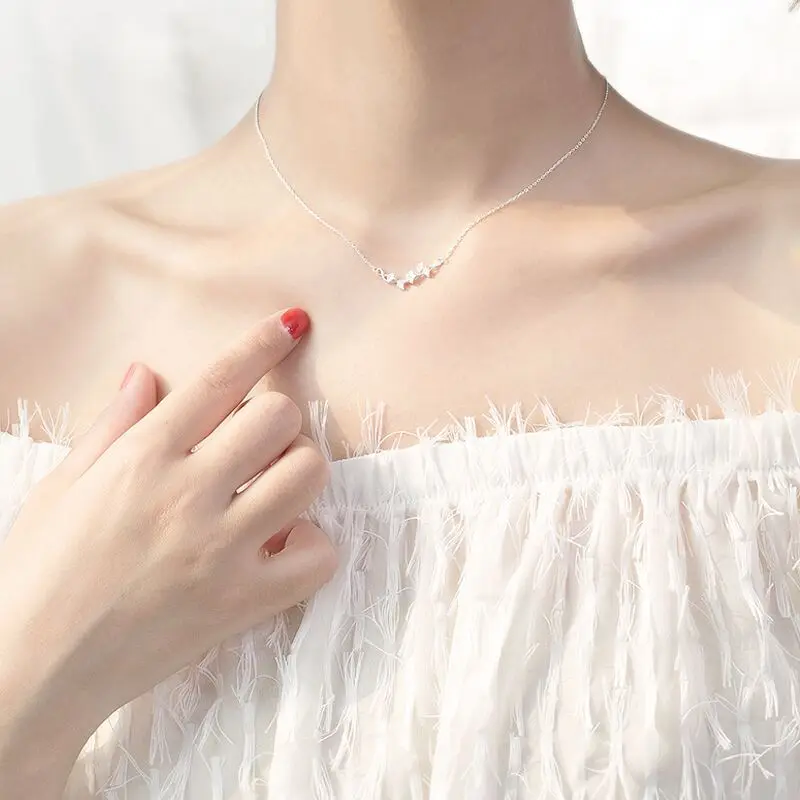Ginkgo leaf necklace women 100% 925 Sterling silver nacklace Jewellery Clavicle chain pendant charms gift