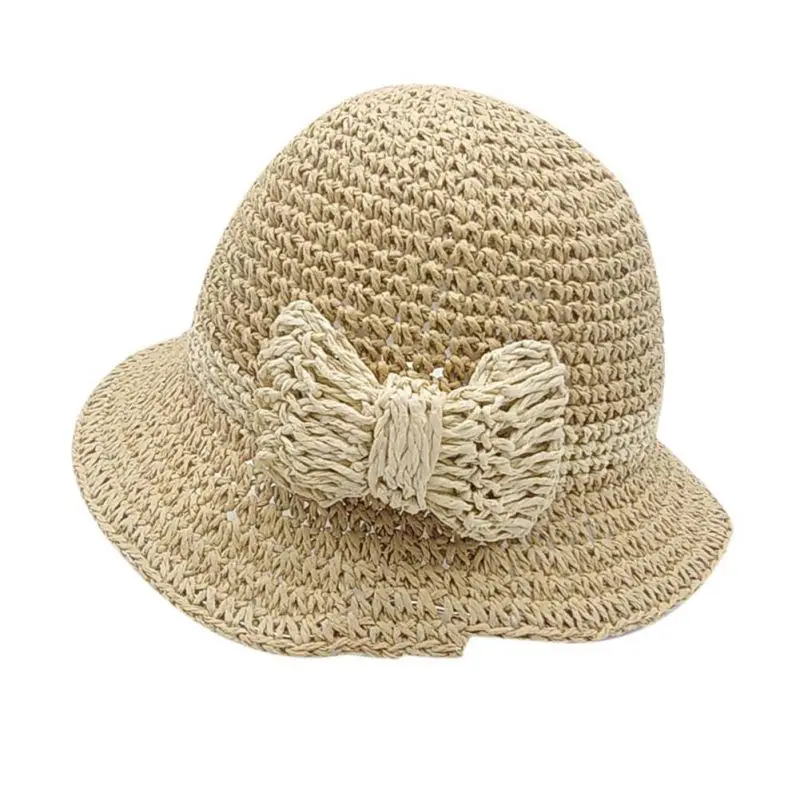 Baby Hat Summer Baby Girls Bow Baby Cap Children Breathable Hat Straw Hat Kids Beach Cap