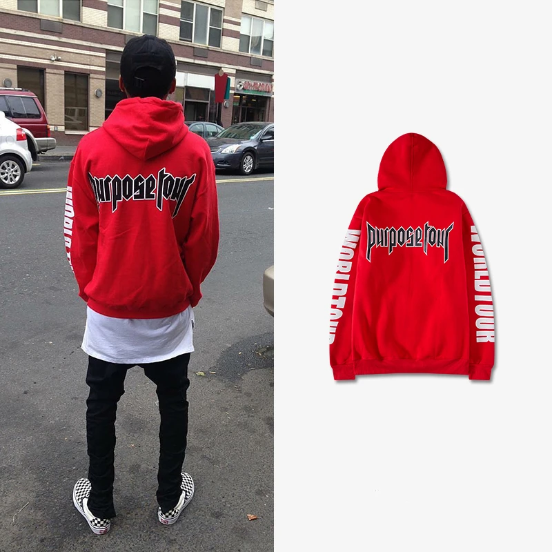 red hoodie fashion