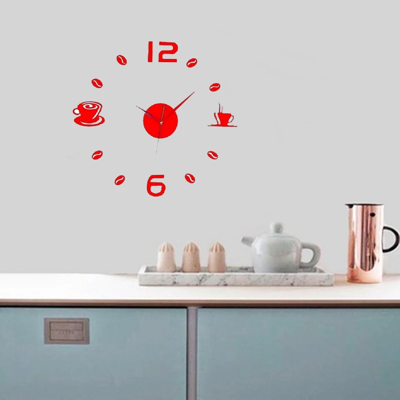 Современные Кварцевые 3D настенные часы таймер часы немой наклейка для настенных часов Diy гостиная украшения дома инструменты красный Прямая