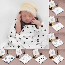Мягкие из муслина для новорожденных Детские Пеленание Одеяло младенческой хлопок пеленать Полотенца 120x120 см-B116