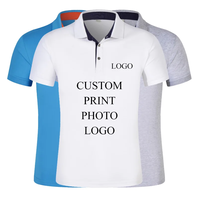 Polo informal de verano para hombre, camiseta de manga corta Unisex alta Polos personalizados con su logotipo o diseño, Tops cortos - AliExpress Ropa