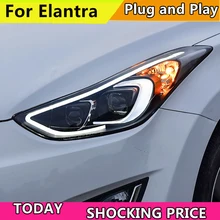 Автомобильный Стайлинг Головной фонарь для фары для автомобиля Hyundai Elantra 2011- года Elantra MD Светодиодный фонарь H7 D2H Hid вариант биксеноновый луч