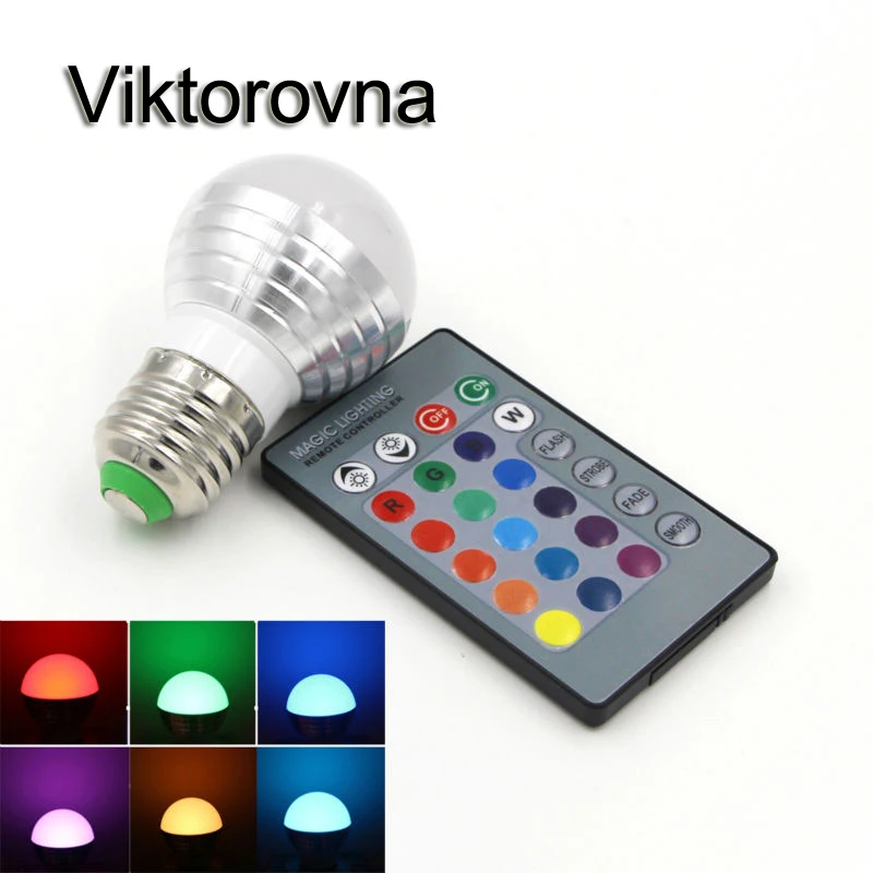 Viktorovna LED RGB ночник лампа E27 E14 16 Цветовая меняющаяся Мечта 3 Вт Светодиодная