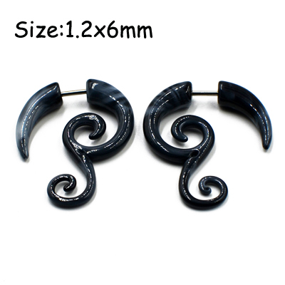 Pieces Heteromorphism Shape Gauge Ear Plug Double Color Acrylic Flesh Earring Wing Heart Spiral Shape Body Piercing Jewelry16g