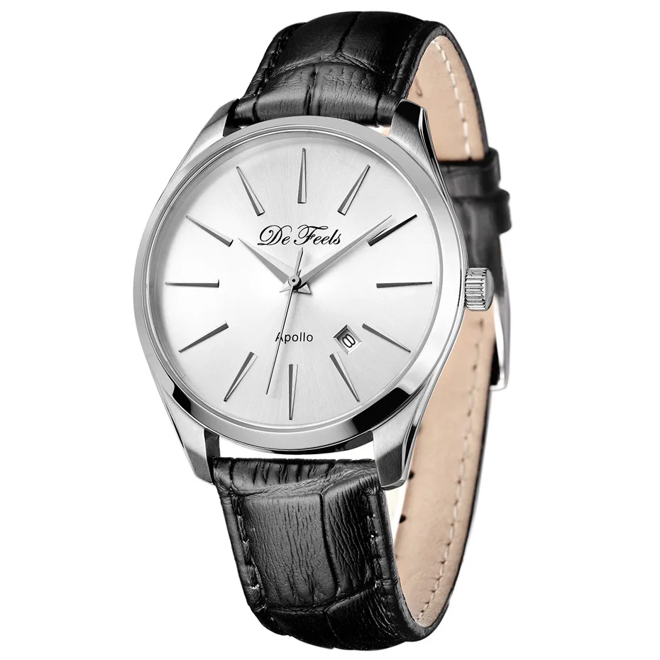 Relogio Masculino ретро классические часы для мужчин лучший бренд класса люкс Бизнес Кварцевые сапфировые часы мужские кожаные Наручные часы - Цвет: Белый