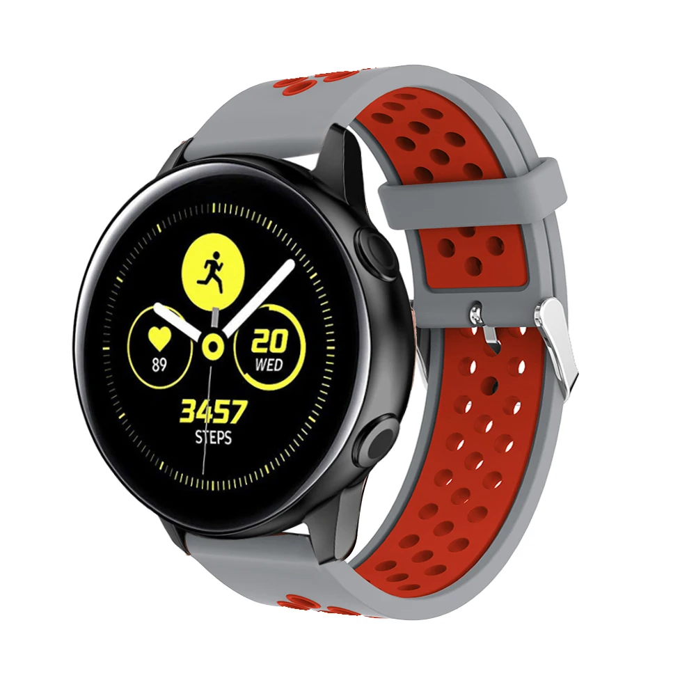 20 мм спортивный силиконовый ремешок для samsung Galaxy Watch Active 2 для Xiaomi Huami Amazfit Bip Смарт-часы браслет