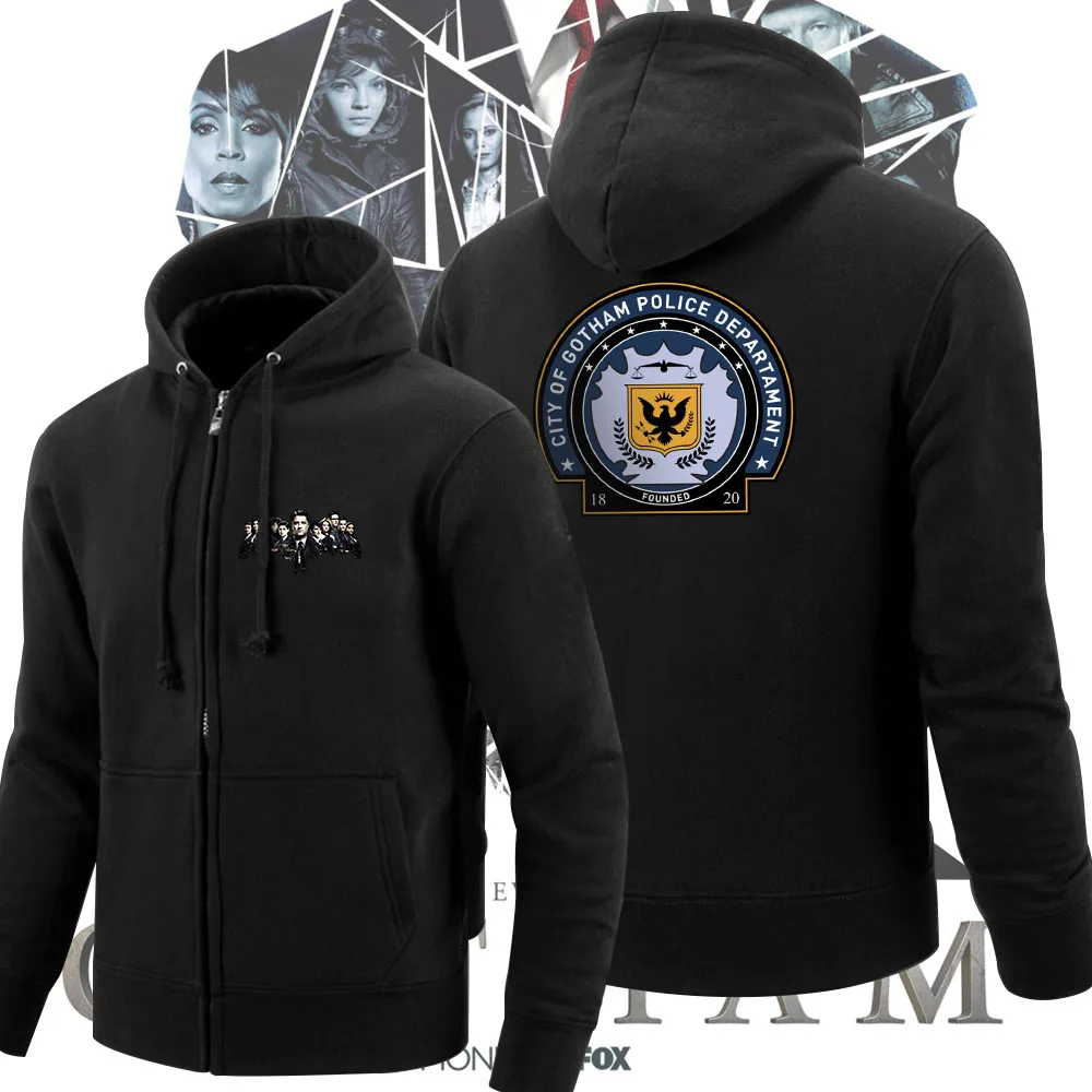 Giancomics Америка ТВ Gotham Crewnecks Толстовка свитер костюм верхняя одежда Теплый черный с