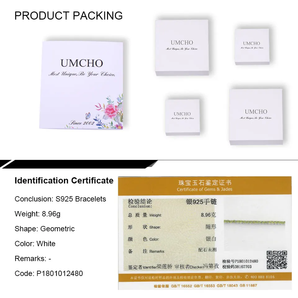 UMCHO Pendiot silver sterling bracelet for women BUJ010P-1 (7)