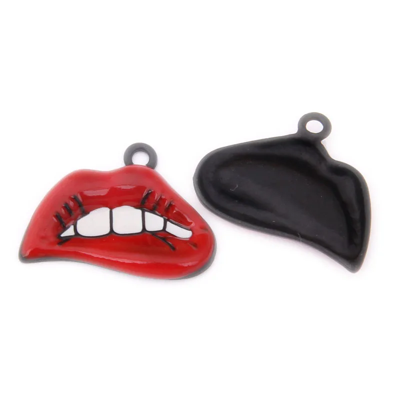 

10pcs/Lot Eye beard Lips Enamel Charms Pearlescent Drop Oil Pendant DIY Accessories fit Earring Bracelet Jewelry Makings