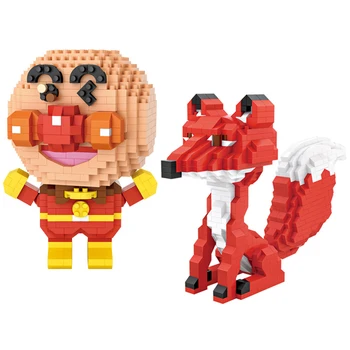 

cartoon bread man small particle building blocks gifts red fox changeable styling puzzle spell insert toys building for kids