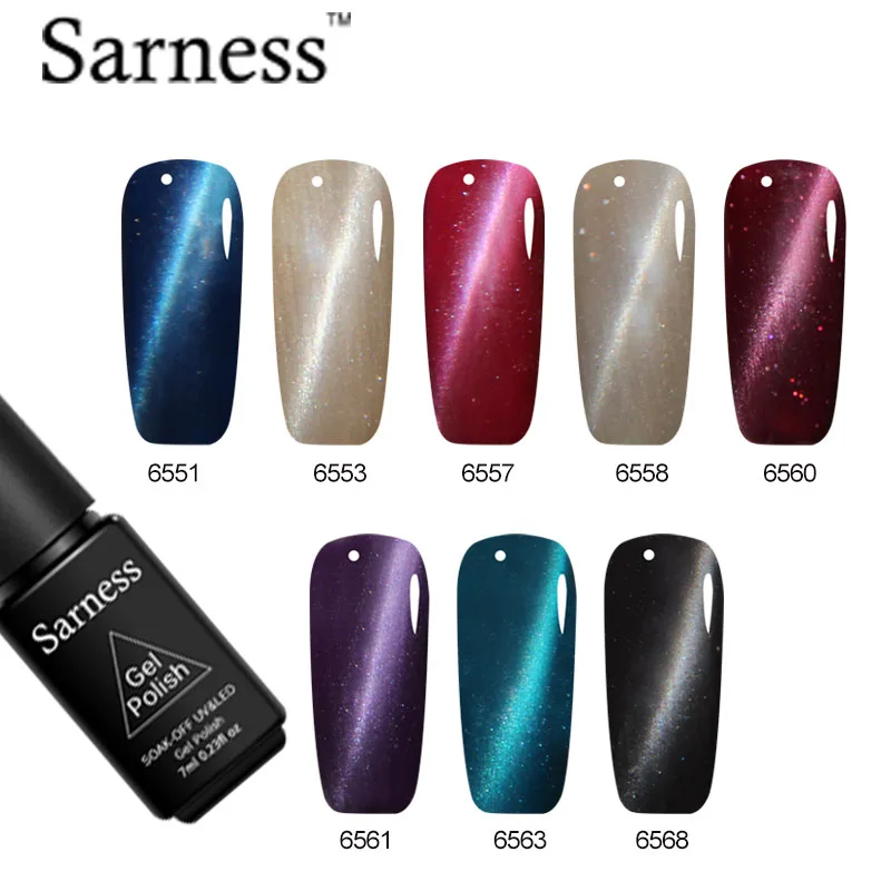 

Sarness 3D Magnetic Cat's Eye Nail Gel Polish Effect Magnetic UV Gel Varnish Soak Off Nail Gel Polish All for Manicure Poly Gel